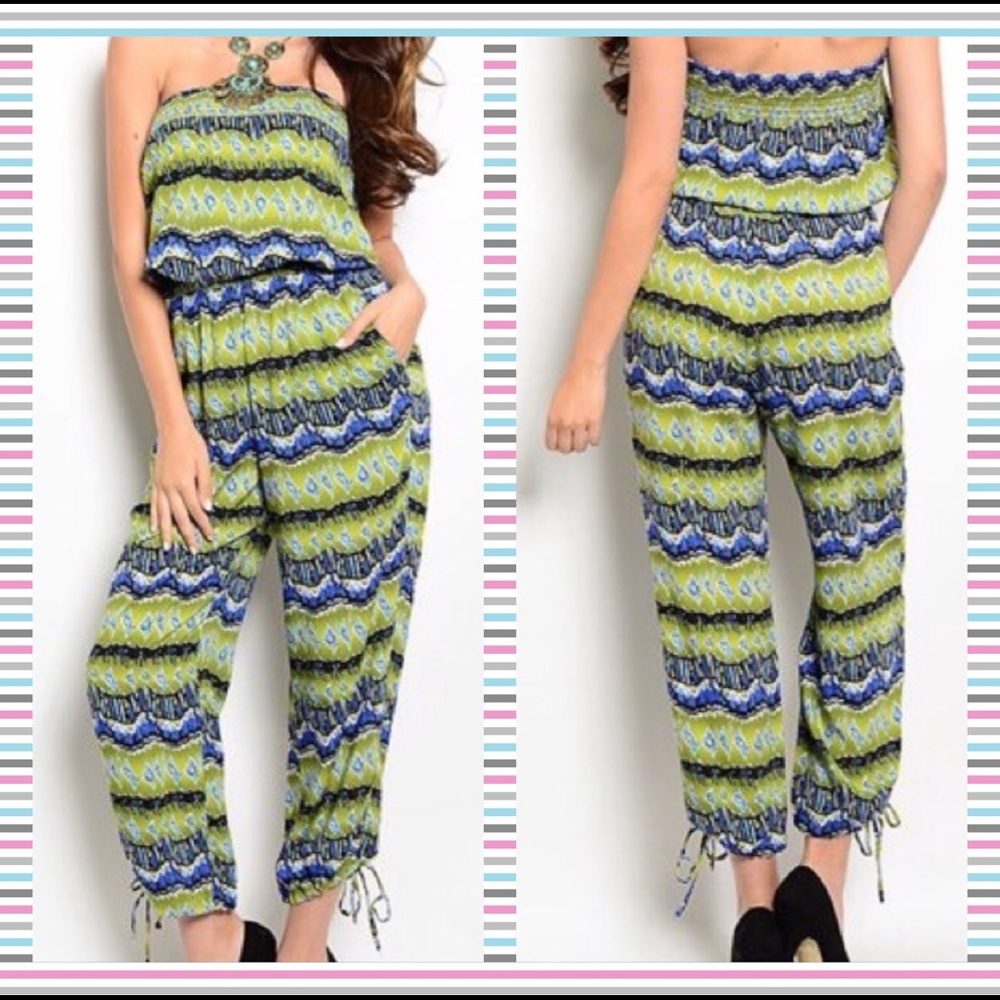 OLIVE ROYAL BLUE JUMPSUIT - Picture 1 of 3